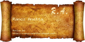 Rancz Anetta névjegykártya